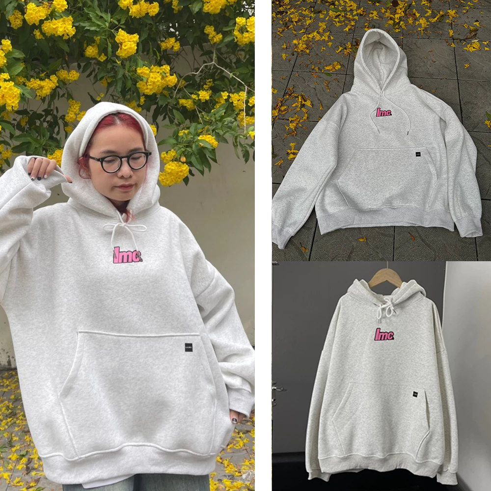 Áo Hoodie LMC LumiHouse, áo nỉ Xám Tiêu mũ to 2 lớp form unisex nam nữ chất nỉ bông dày dặn, Dáng Oversize