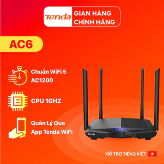 Bộ phát Wifi Tenda AC6 Băng Tần Kép Chuẩn AC 1200Mbps - Hàng Chính Hãng