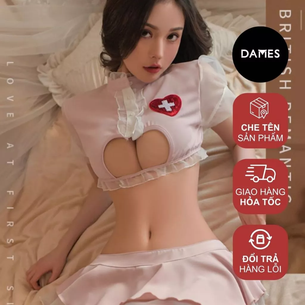 Set Đồ Ngủ Cosplay Y Tá Gợi Cảm Sexy DAMES