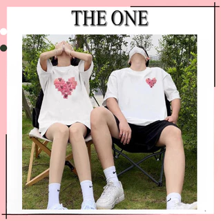 Áo thun unisex form rộng tay lỡ nam nữ LOCAL BRAND THE ONE vải cotton dày dặn, co giãn COUPLE