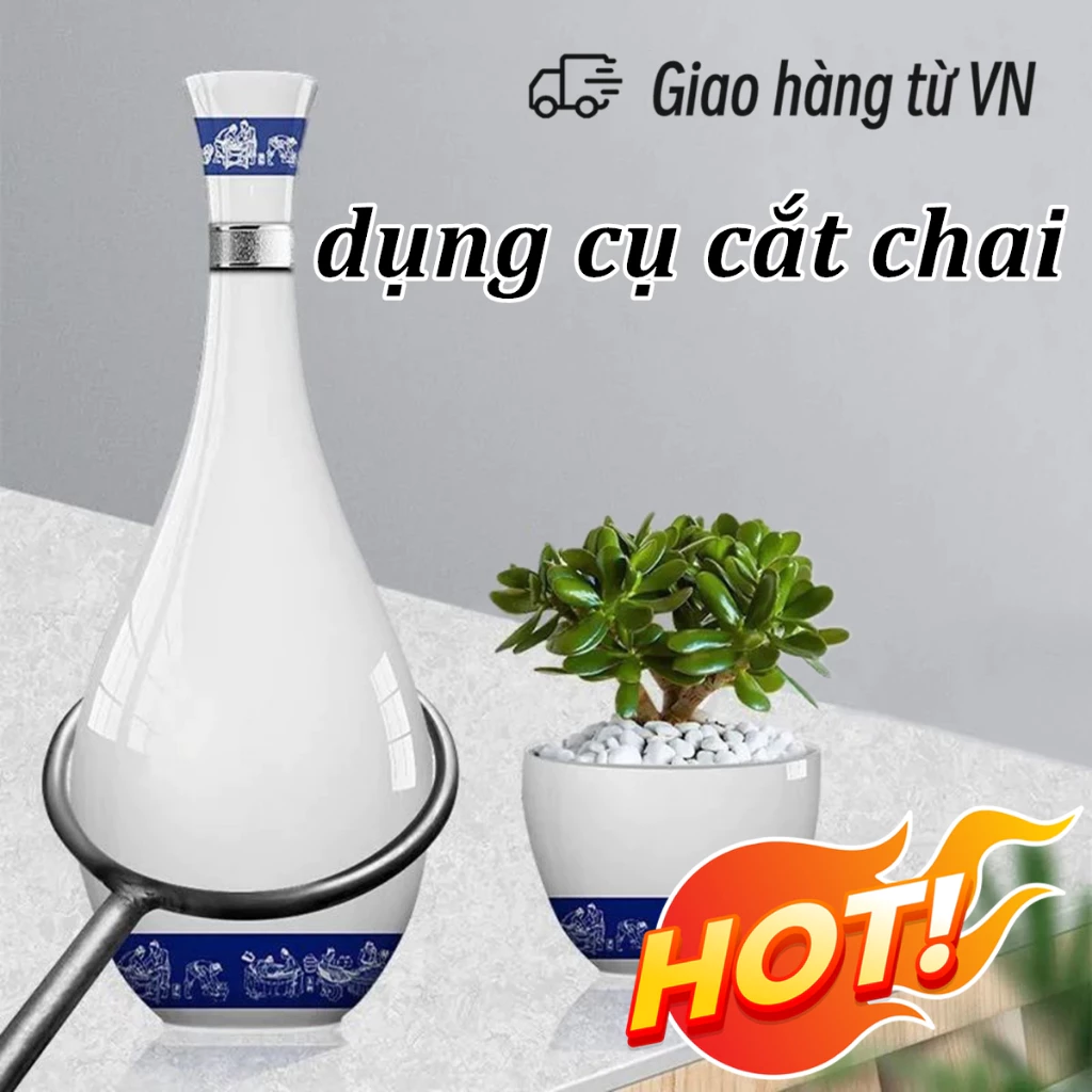 Vòng Sắt Cắt Nắp Chai Rượu Thủy Tinh Tiện Dụng, dụng cụ cắt chai(6.5cm/8.5cm)