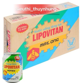 Thùng 20 và 24 Lon Nước Uống Tăng Lực Lipovitan Mật Ong (24 lon x 250ml)