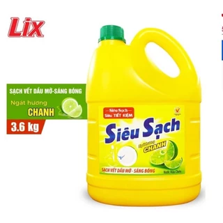 Nước Rửa Chén LIX 3,6Kg Siêu Sạch Hương Chanh