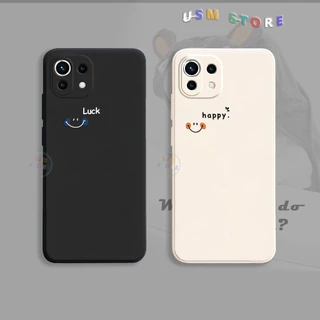 Ốp lưng Xiaomi Mi 11 Lite / Mi 11 Youth / Mi 11 Lite 5G NE, TPU dẻo nguyên khối, in nổi mặt cười Happy Luck độc lạ