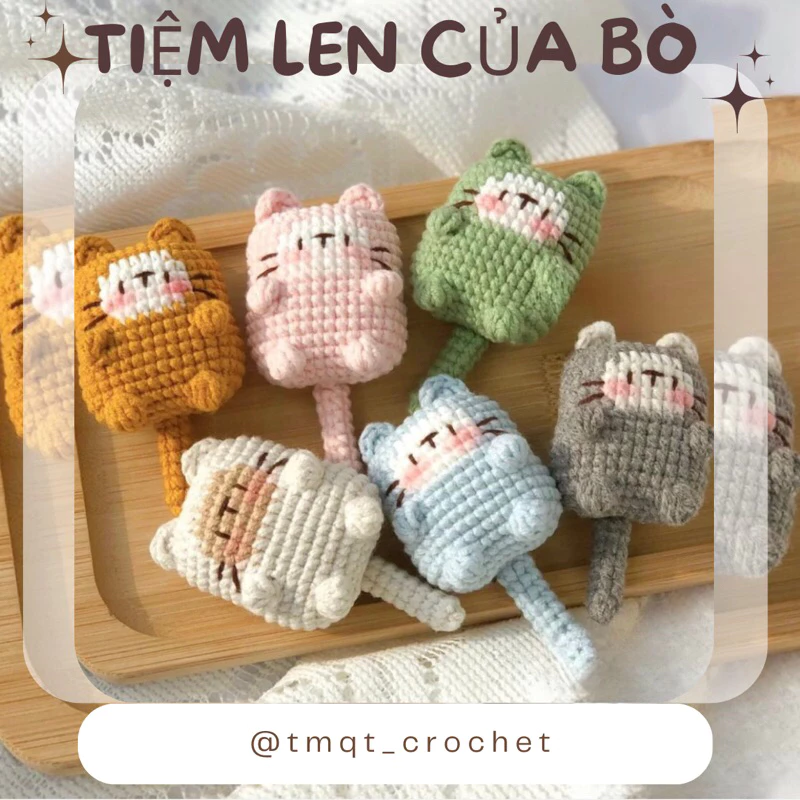 [𝙊𝙧𝙙𝙚𝙧]Móc Khoá Mèo Pusheen Dễ Thương Bằng Len - Handmade 🧶