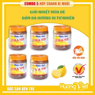 COMBO 5 CHANH xí muội Thanh Bình, chanh xí muội chua chua, ngọt ngọt giải khát mùa hè hũ 900g, đặc sản Bến Tre