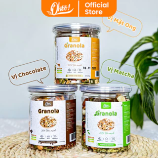 Granola Siêu Hạt Giàu Dinh Dưỡng Vị Nguyên Bản Ohoo Foods 250g - Ngũ Cốc Không Đường Ăn Kiêng Giảm Cân