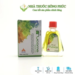 MUCOME HERB OIL CHAI 7ML - DẦU GIÓ GIẢM KHÓ THỞ NGHẸT MŨI NHỨC ĐẦU SỔ MŨI