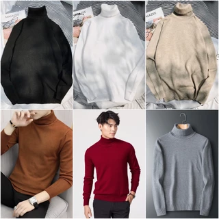 Áo Len Trơn Cổ Lọ Hàn Quốc Tay Dài Nam Nữ Unisex