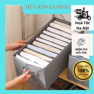 Hộp vải đựng quần áo chia ngăn túi vải đựng quần jean áo sơ mi chia 11,12 ngăn có nắp sắp xếp tủ đồ gọn gàng