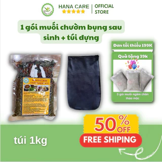 Set 1 kg muối thảo dược thuốc bắc chườm bụng, lưng, vai gáy + 1 túi đựng muối