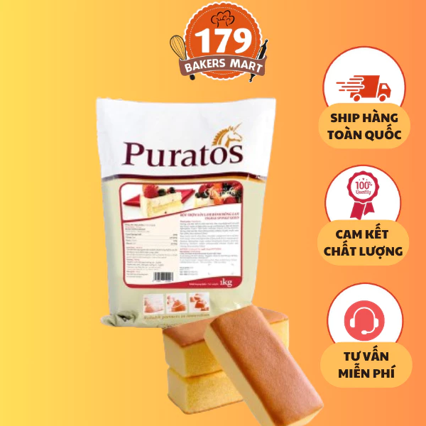 Bột Trộn Sẵn Làm Bánh Bông Lan Tegral Sponge Gold Puratos Grand-Place VN-1 Kg