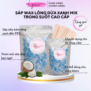 Sáp Wax Lông nóng Trong Suốt mix Dừa Xanh cao cấp LY WAXING siêu bám lông, chuyên dụng wax lông nách, bikini, toàn thân