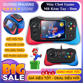 Máy Chơi Game Cầm Tay M8 Plus + Hơn 500 Game , Màn Hình HD+ , Phiên Bản Mới Nhất - Kèm Tay Cầm Chơi Game 2 Người