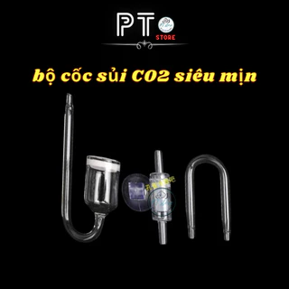 Bộ cốc sủi CO2 siêu mịn có van 1 chiều + nối chữ U + hít kính.