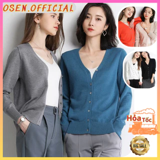 MS01 Áo Khoác Cardigan Cổ Chữ V, Vải Len Mềm Mại  Phong Cách Hàn Quốc , Áo Cardigan Nam Nữ Hot Trend Quảng Châu Loại f1