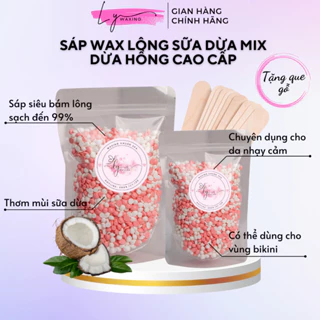 Sáp Wax Lông Sữa Dừa mix Dừa Hồng LY WAXING cao cấp, chuyên dụng cho da nhạy cảm, wax lông nách, bikini tặng que gạt