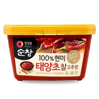 Tương ớt gạo lứt Hàn Quốc 3kg hộp to cho nhà hàng thương hiệu Daesang