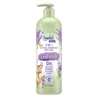 Dầu tắm, gội & xả 3 trong 1 cho trẻ Suave Kids 3 in 1 Shampoo, Conditioner, Body Wash With Lavender 488ml/591ml (Mỹ)