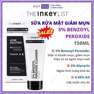 Sữa rửa mặt giảm mụn The Inkey List Acne Super Solutions Benzoyl Peroxide 5% 150ml [Bill Mỹ]