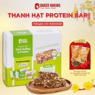 Bánh thanh hạt dinh dưỡng protein Baker Baking, không đường, không chất bảo quản tiện lợi hỗ trợ tập luyện, ăn kiêng