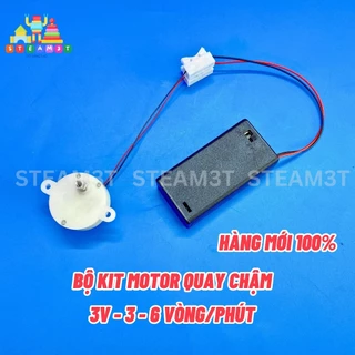 Bộ KIT motor quay chậm 3-6 vòng/phút, giảm tốc 300 + hộp pin 3v có công tắc - LK0706