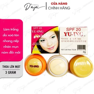 Kem Thoa Mặt YU - ING Trân Châu Vitamin E Làm Trắng Da Xóa Nhăn Nám Tàn Nhang 3 Gram