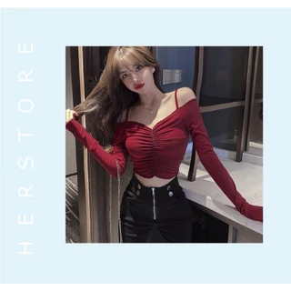 Áo thun crop top dún ngực H030