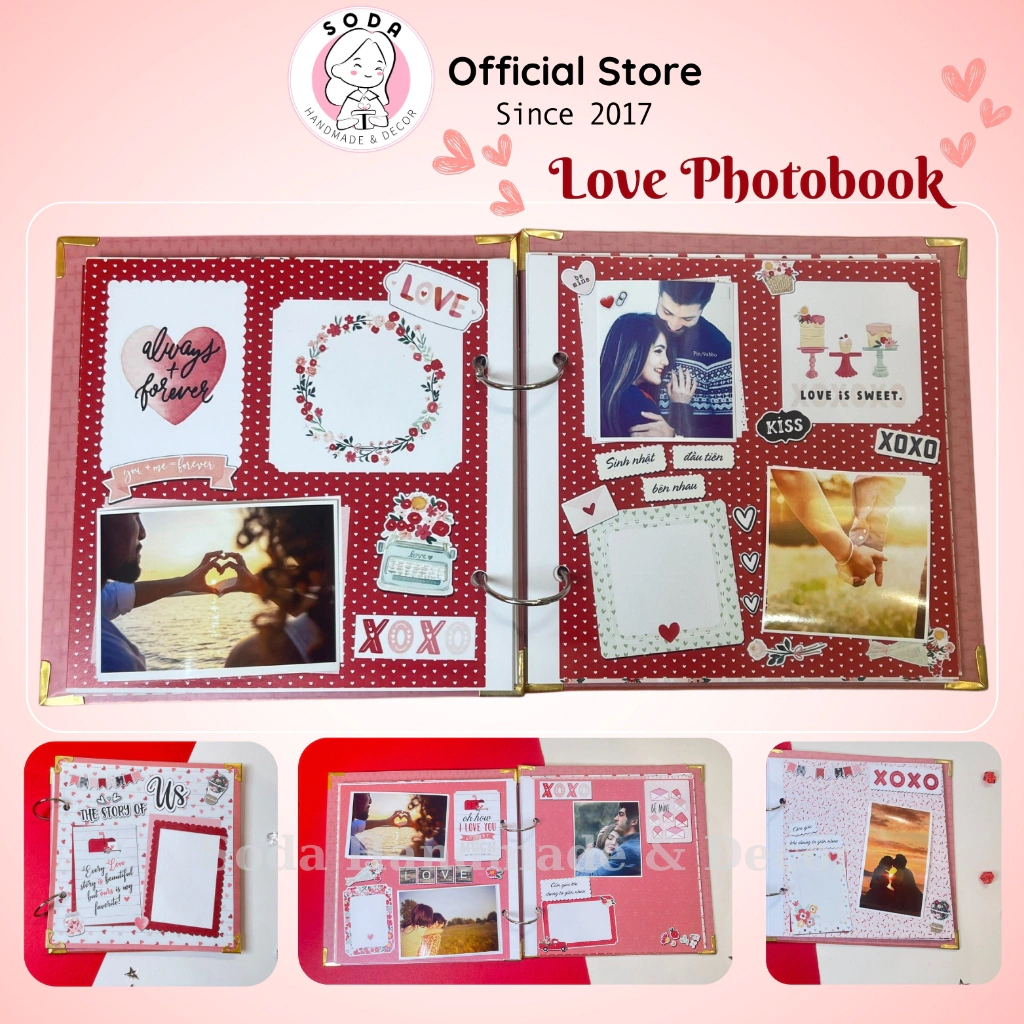 Love Photobook - Album ảnh Handmade tình yêu cho cắp đôi Valentine Scrapbook Love