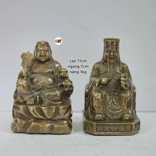 Bộ thần tài và thổ địa nhỏ bằng đồng phong thuỷ