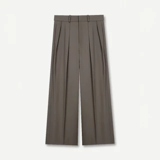 GIAN SAIGON - Quần ống rộng cạp cao- Wool-Blend Wide Leg Trouser- Màu Xám Đen