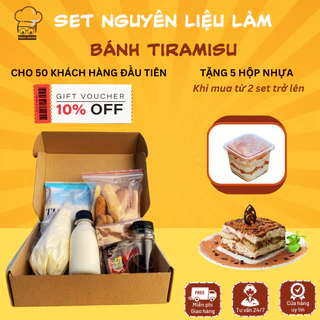 Set làm bánh Tiramisu nguyên liệu làm bánh Tiramisu Cafe, Tiramisu đầy đủ cốt bánh Sampa