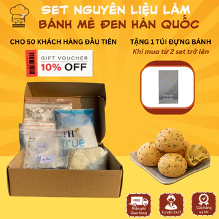 Set làm bánh mì mè đen hàn quốc nguyên liệu làm bánh mì mè đen hàn quốc - Bột trộn sẵn làm bánh mỳ mè đen hàn quốc