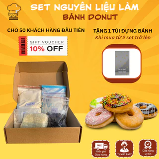 Set làm bánh donut nguyên liệu làm bánh donut - Bột trộn sẵn bánh donut (Set 15-20 bánh)