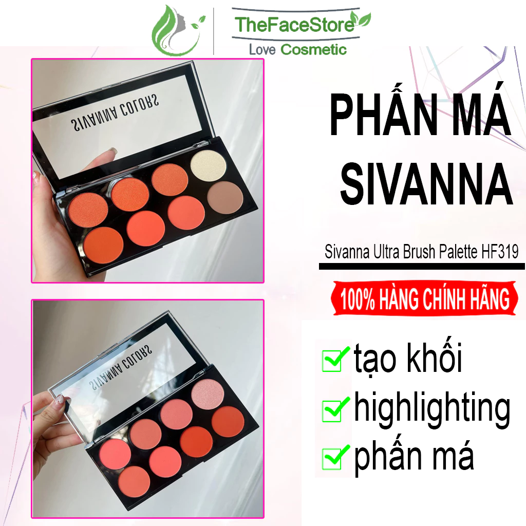 Bảng Phấn Má Hồng Và Tạo Khối, Highlight 8 Ô Sivanna