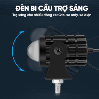 Đèn Trợ Sáng bi cầu mini chính hãng bi cầu đèn pha bi cầu xe máy 2 Màu Cos vàng Pha trắng