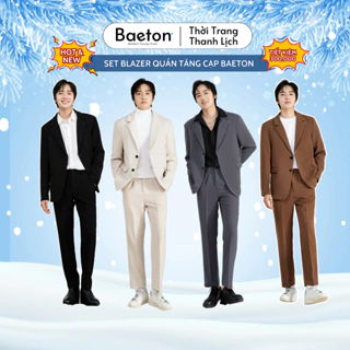 [COMBO] Set đồ quần tây tăng cạp + Blazer Baeton tone sur tone Hàn Quốc tiết kiệm