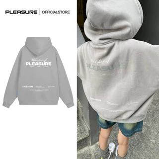 Áo hoodie PLEASURE /In Phản Quang/GREY form rộng mũ 2 lớp tay phồng chất nỉ bông 100%cotton premium PL04