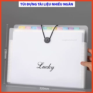 Túi đựng tài liệu hồ sơ A4 nhiều ngăn, cặp đựng tài liệu kẹp file phụ kiện văn phòng phẩm