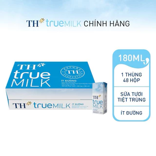 Thùng 48 hộp sữa tươi tiệt trùng ít đường TH True Milk 180ml (180ml x 48)