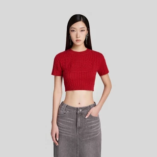DEAR JOSÉ - Áo croptop vải knit đỏ - Nami Chunky