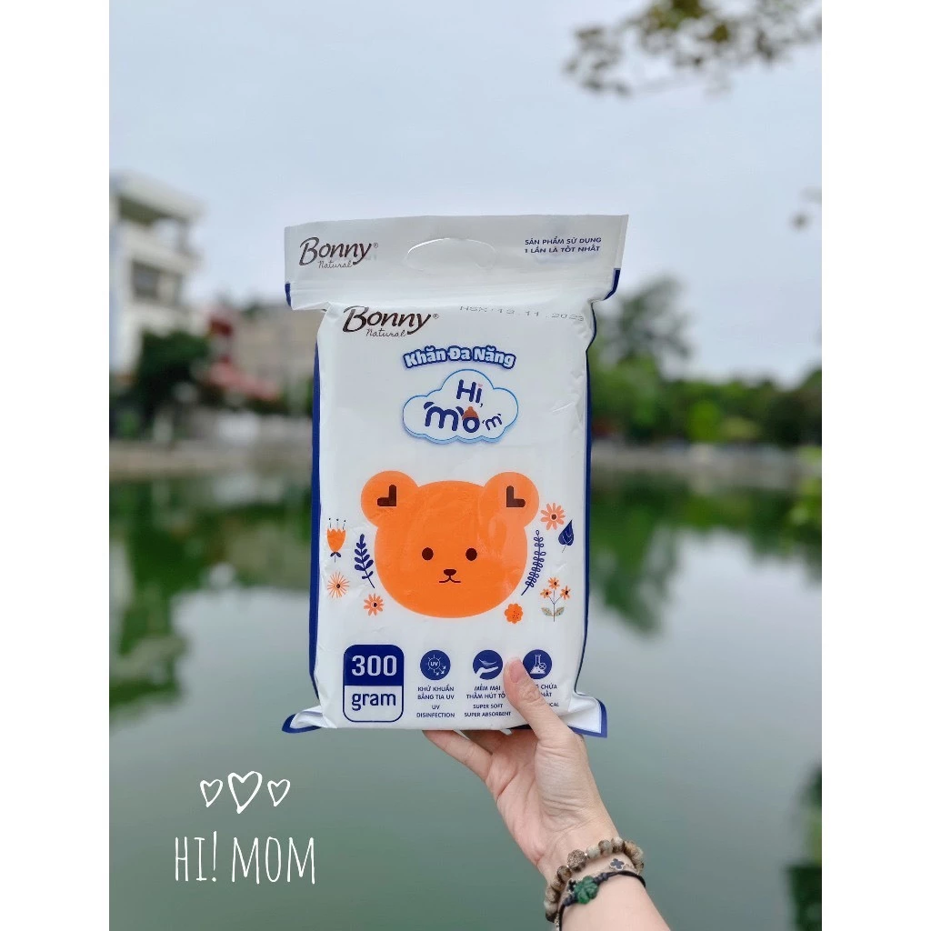 BỊCH 300G - KHĂN KHÔ ĐA NĂNG BONNY HIMOM MẪU MỚI NHẤT, MỀM MẠI, AN TOÀN dành cho mẹ và bé