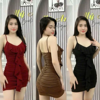 Đầm Body Nữ  2 Dây  Dáng Ngắn Quây Ngực  MINION, Váy Body Thời Trang Cao Cấp ĐI Chơi Mẫu Mới D107