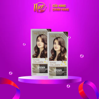 Thuốc nhuộm tóc phủ bạc Collagen Marado 100ml  Màu nhuộm thời trang,lên màu đều, đẹp không gãy rụng, khô xơ