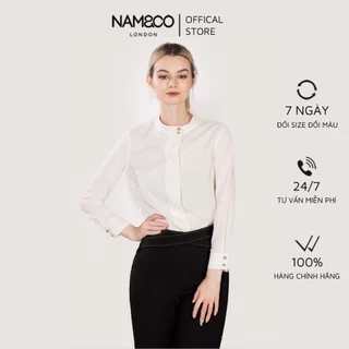 Áo sơ mi dài tay nữ Namandco  mềm mại không nhăn, dáng basic dễ mặc sang trọng size S,M,L,XL màu trắng NB0298