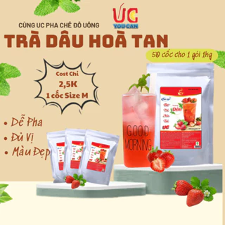 Trà Dâu(1 gói 1kg) Trà UC Hàng Công Ty, Thơm Ngon, Chuẩn Vị, Dễ Pha, Cost Thấp, Đủ Vị, Màu Đẹp