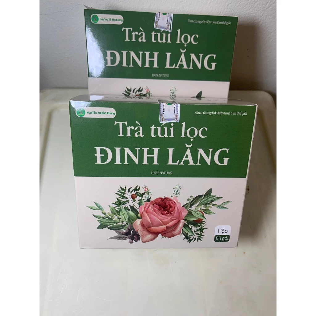 Trà đinh lăng túi lọc (hộp 100 túi), an thần, hoạt huyết dưỡng não, rối loạn tiền đình, hoa mắt