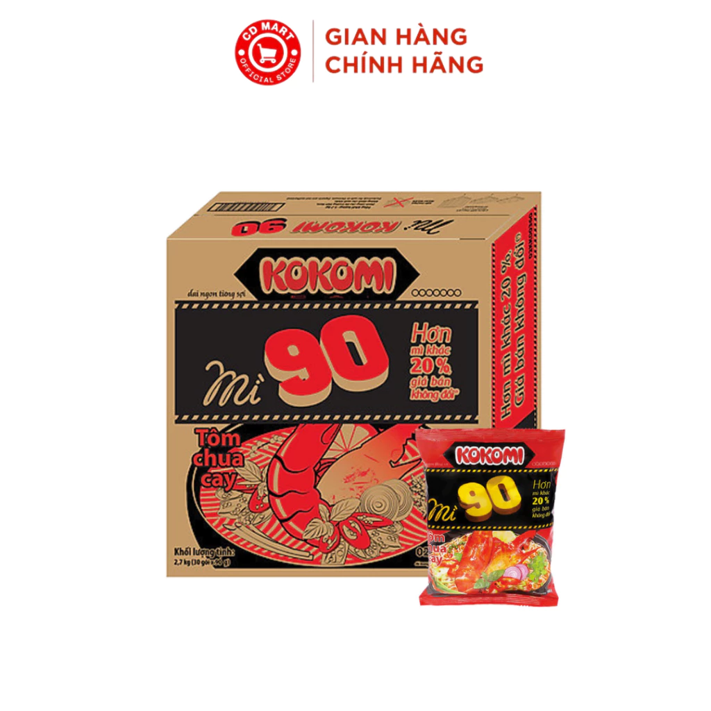 Thùng 30 gói Mì ăn liền KOKOMI 90G