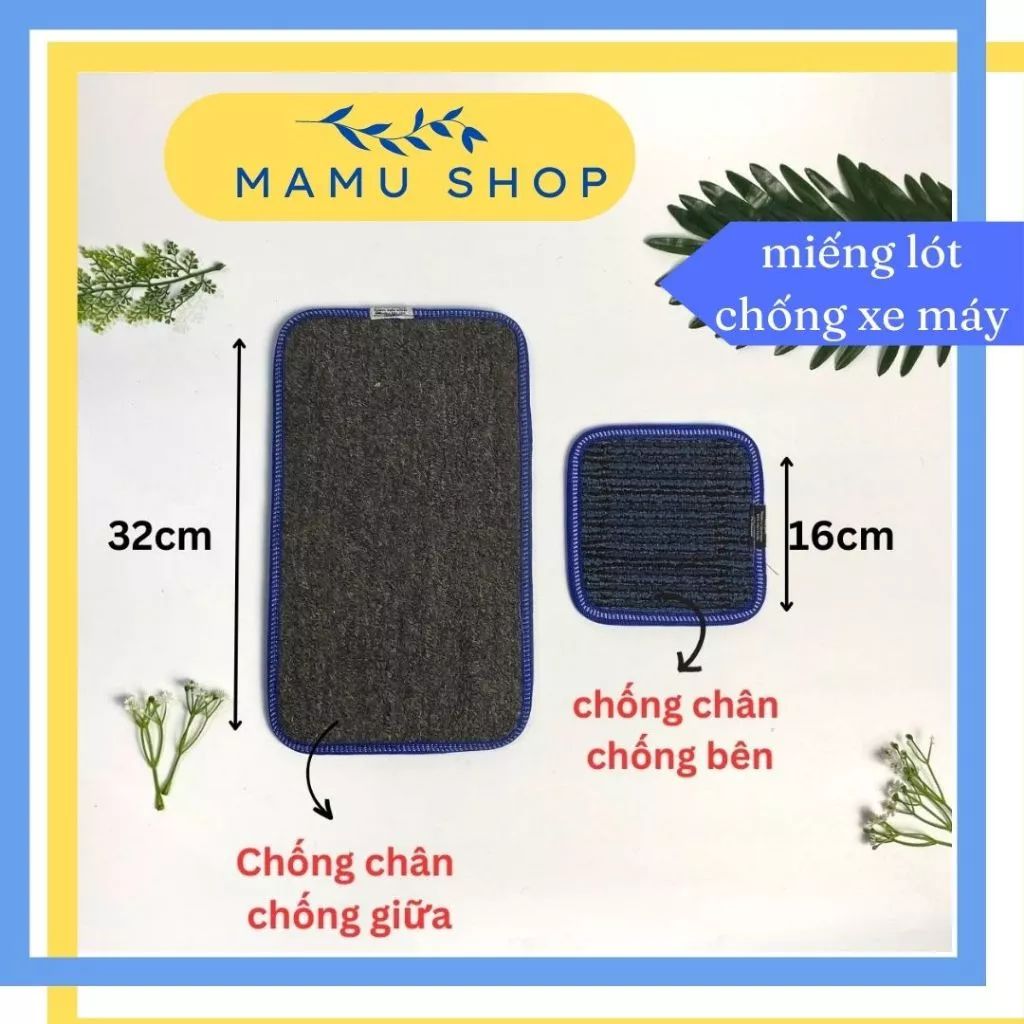 miếng lót thảm chống xe máy tấm lót chân chống lớn nhỏ Mamu shop M147