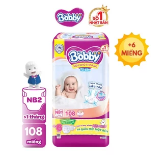 [MẪU MỚI TẶNG 6 MIẾNG TÃ QUẦN] Miếng lót sơ sinh Bobby Newborn 1-108 miếng